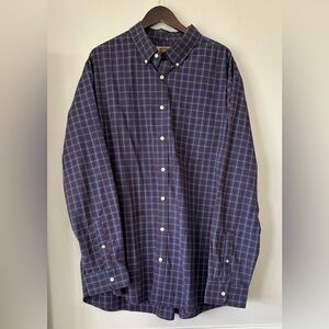 Foundry Easy Care Button Down Shirt Plaid Office Mens Size 2XLT Tall